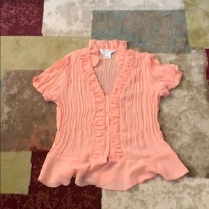 Coral button up blouse